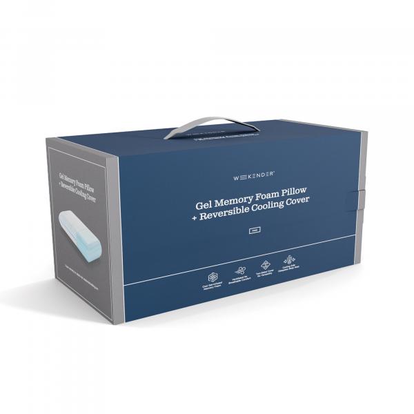 HYPERCHILL™ TECHNOLOGY GEL MEMORY FOAM PILLOW + REVERSIBLE COOLING COVER