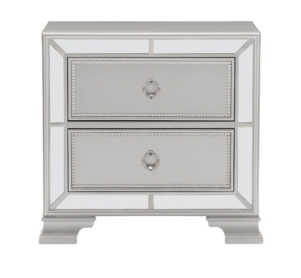 Avondale Silver Mirrored Nightstand