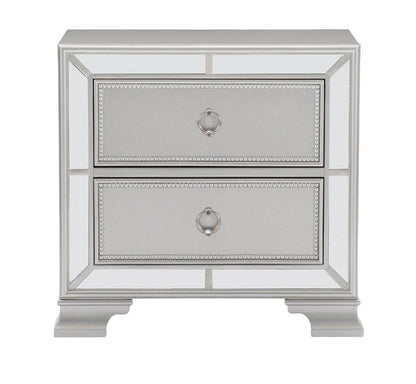 Avondale Silver Mirrored Nightstand