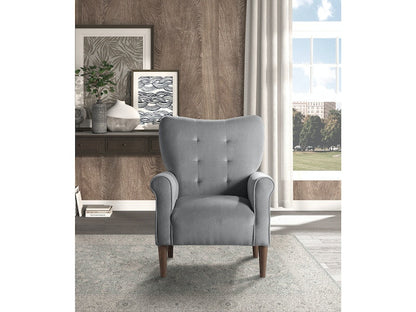 Kyrie Dark Gray Velvet Accent Chair