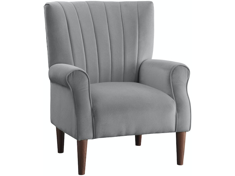 Urielle Dark Gray Velvet Accent Chair