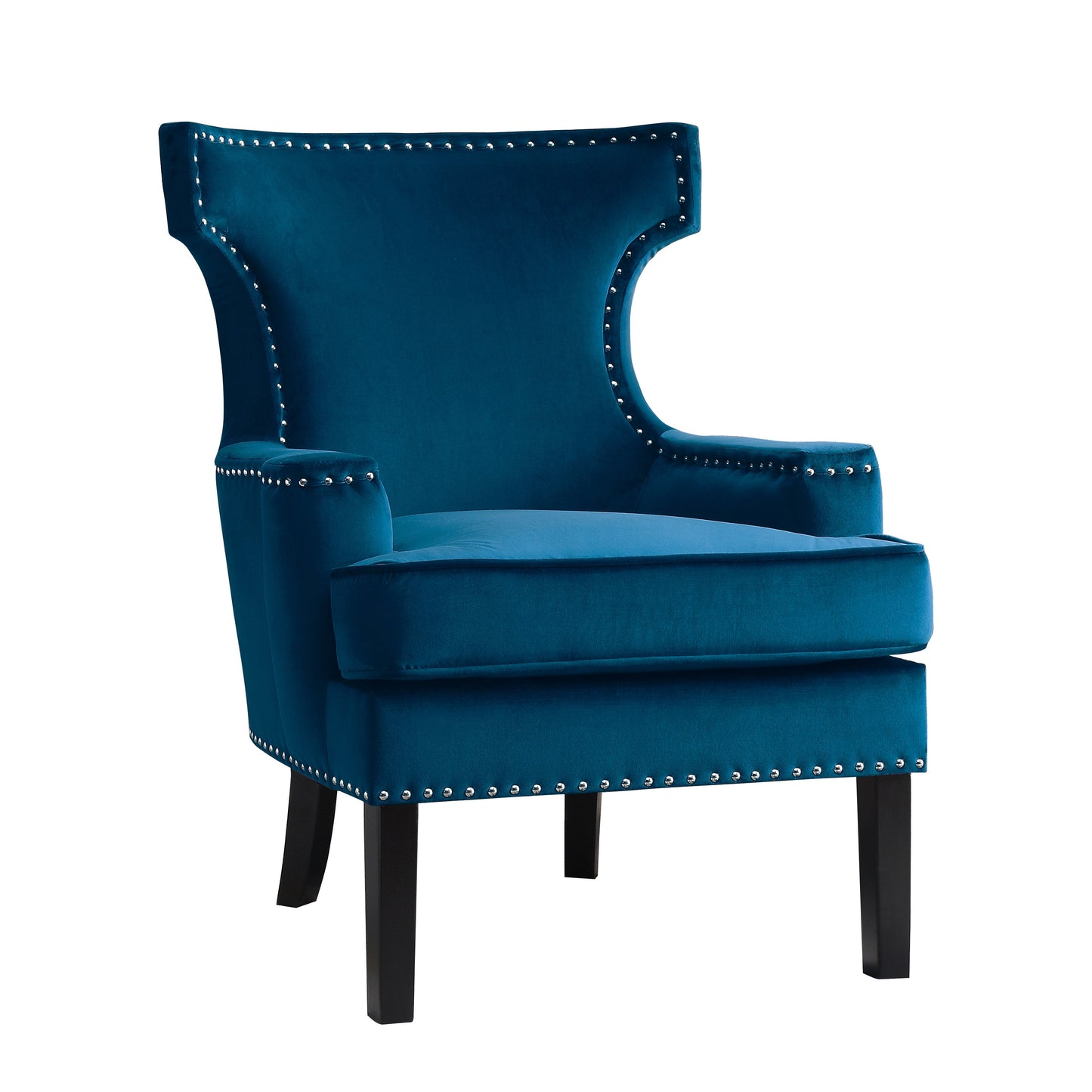 Lapis Blue Velvet Accent Chair