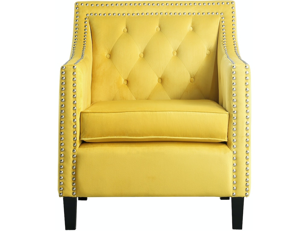 Graziso Yellow Velvet Accent Chair