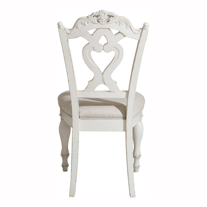 Cinderella Antique White Writing Desk Chair