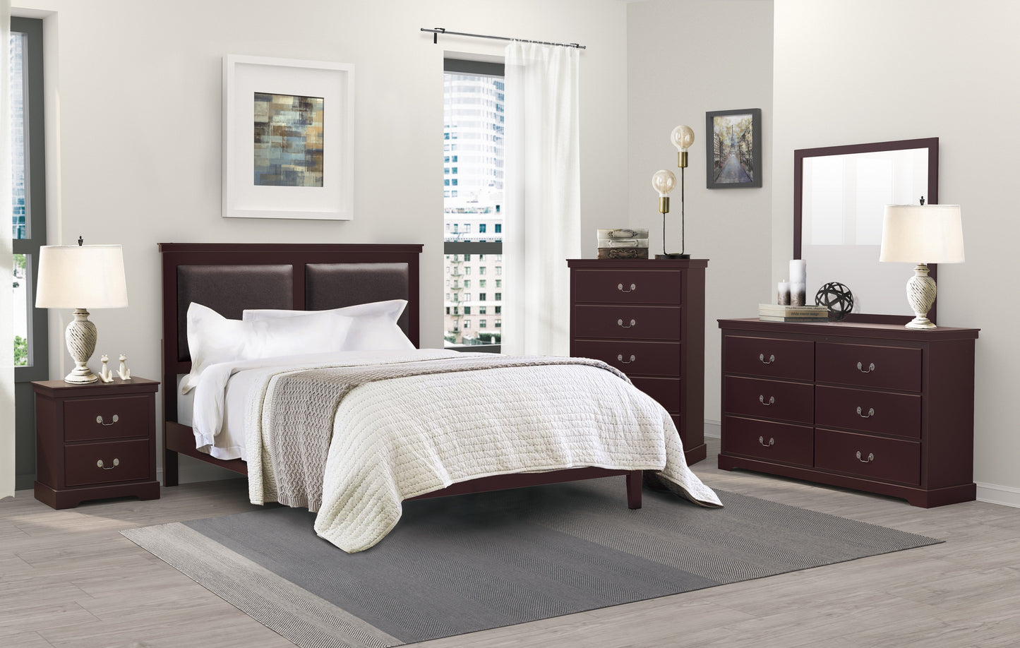 Seabright Cherry Full Panel Bed