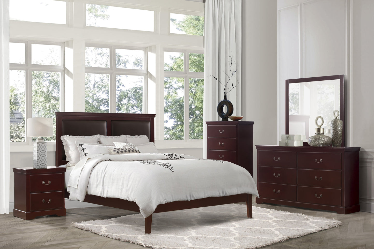 Seabright Cherry Full Panel Bed