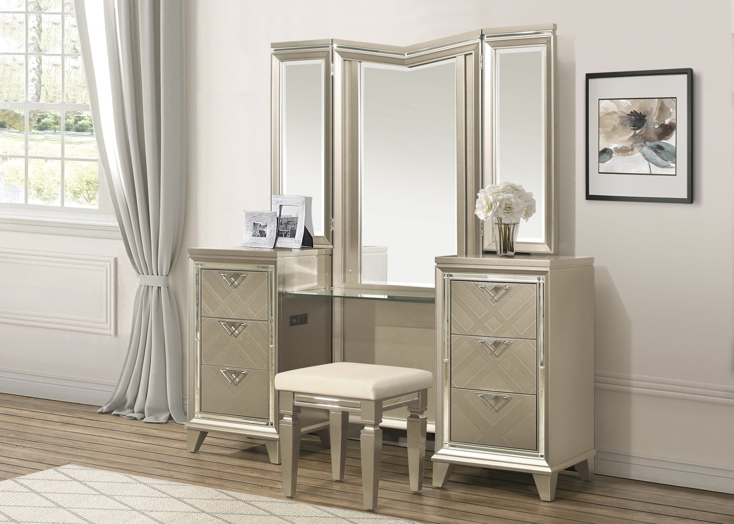 Bijou Champagne Vanity Set