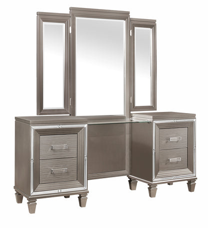 Tamsin Silver/Gray Metallic Vanity Set