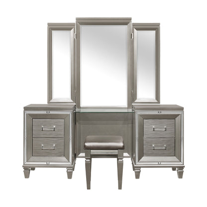 Tamsin Silver/Gray Metallic Vanity Set