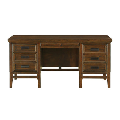 Frazier Park Brown Cherry Wood Office Desk