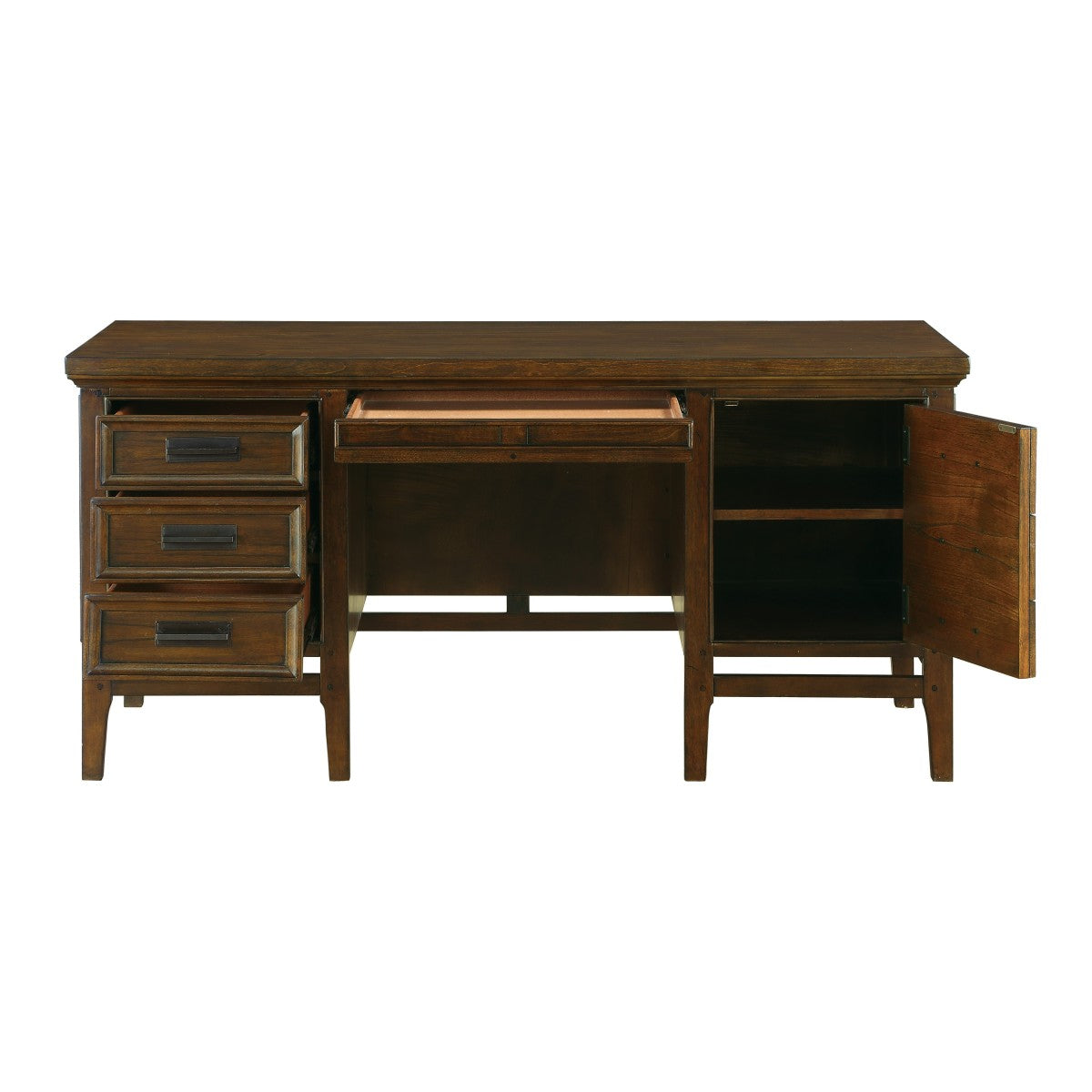 Frazier Park Brown Cherry Wood Office Desk