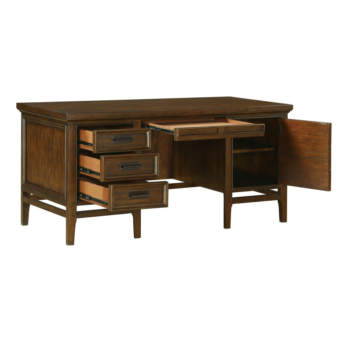 Frazier Park Brown Cherry Wood Office Desk