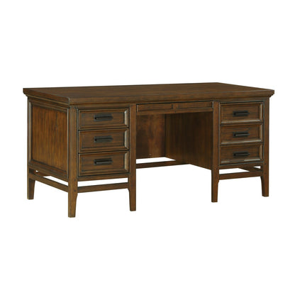 Frazier Park Brown Cherry Wood Office Desk