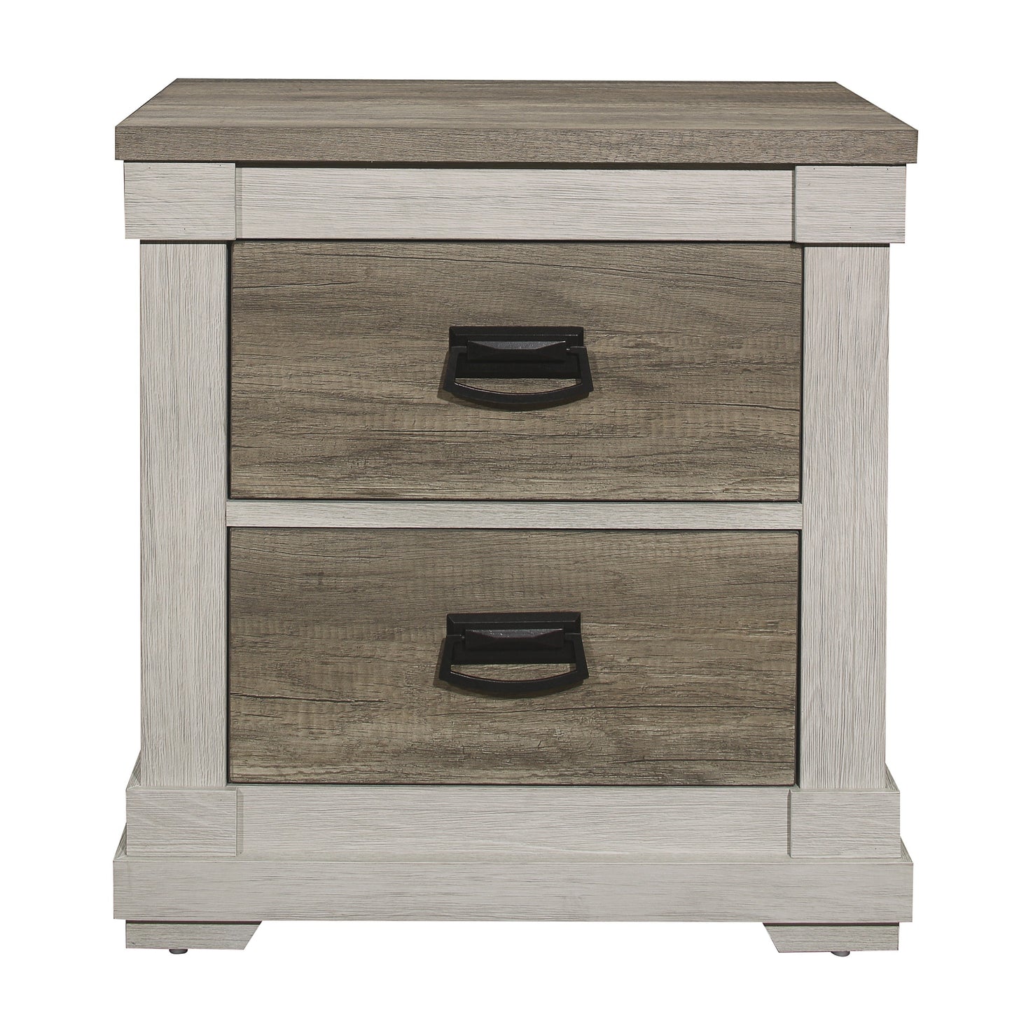 Arcadia White/Weathered Gray Nightstand