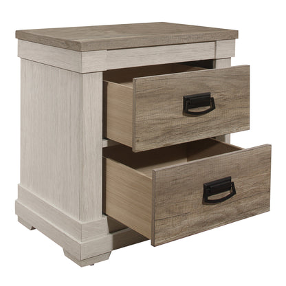 Arcadia White/Weathered Gray Nightstand