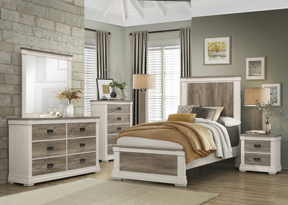 Arcadia White/Weathered Gray Nightstand