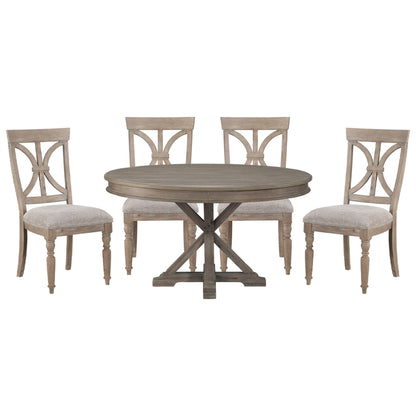 Cardano Driftwood Brown Round Dining Set