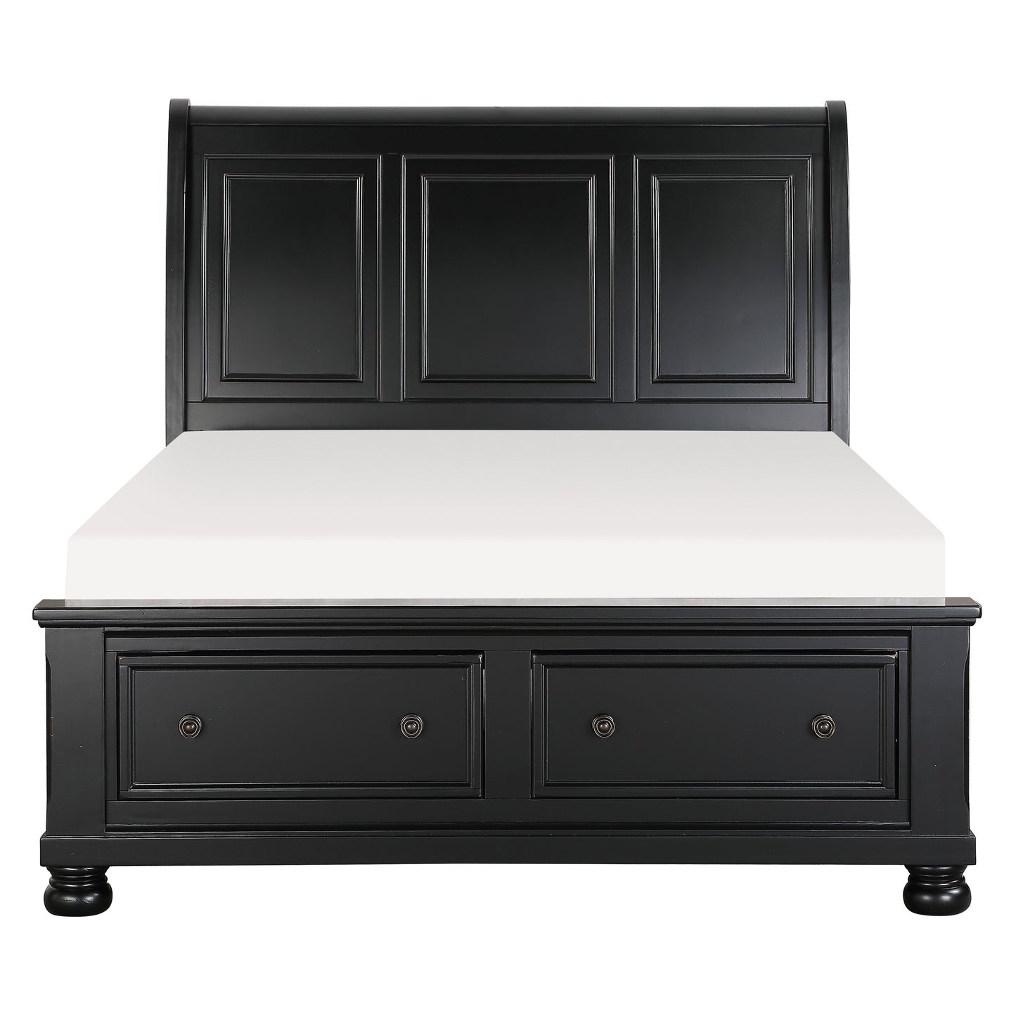 Laurelin Black King Sleigh Storage Platform Bed