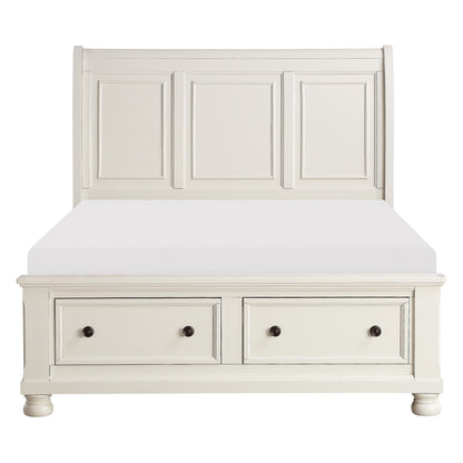 Laurelin White Queen Sleigh Storage Platform Bed