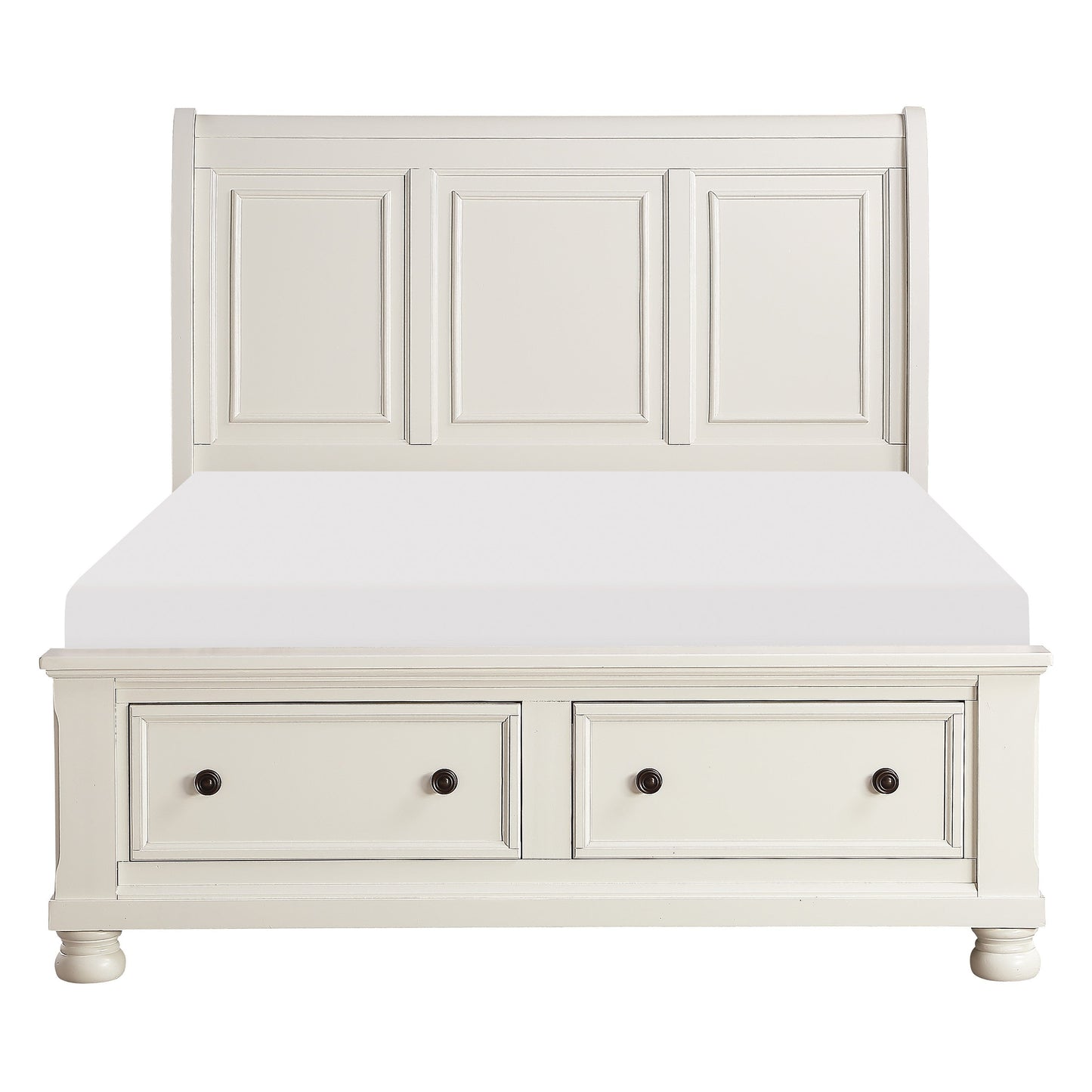 Laurelin White King Sleigh Storage Platform Bed