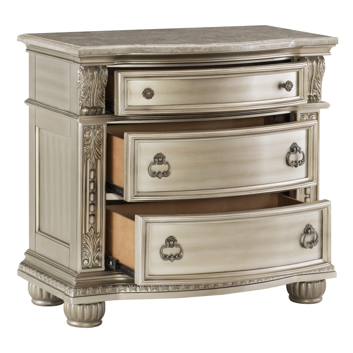 Cavalier Silver Nightstand