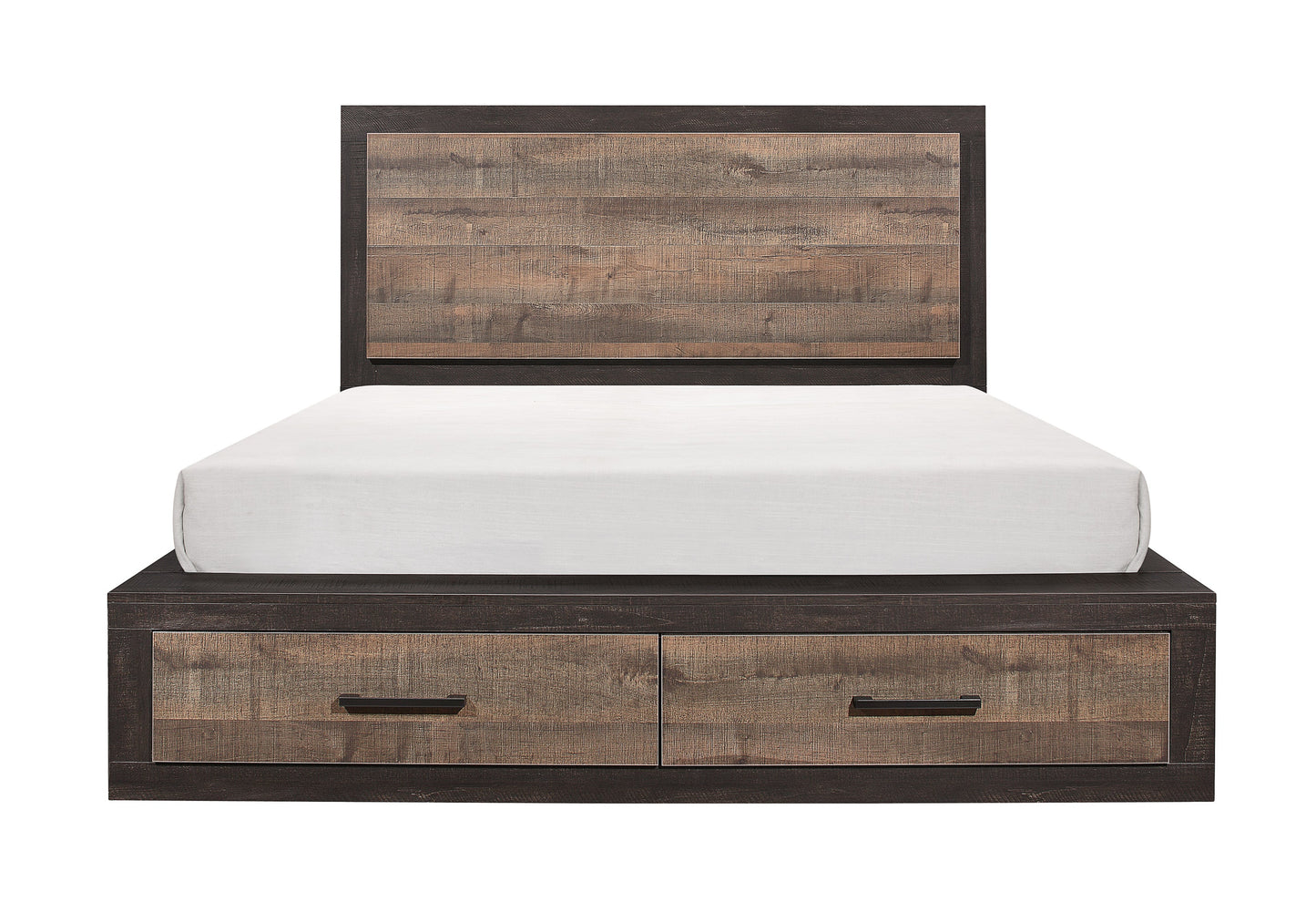 Miter Brown Queen Storage Platform Bed