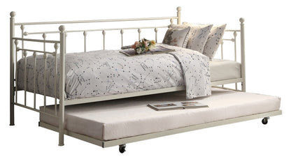 Lorena White Metal Daybed with Trundle