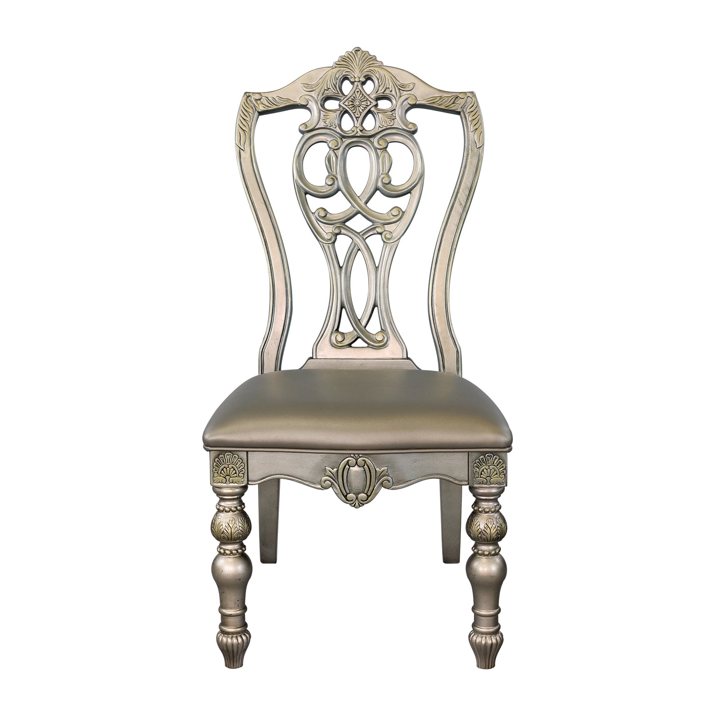 Catalonia Platinum Gold Side Chair, Set of 2