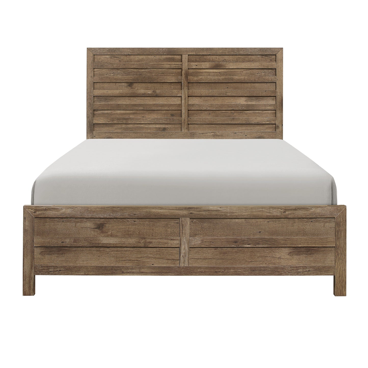 Mandan Weathered Pine King Panel Bed