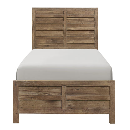 Mandan Weathered Pine Twin Panel Bed