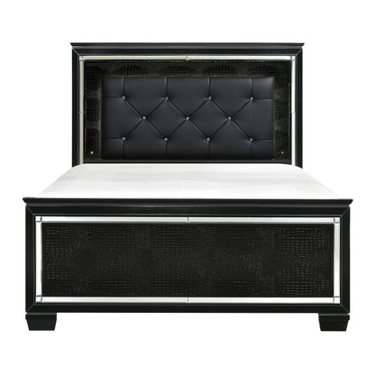 Allura Black LED Upholstered Panel Youth Bedroom Set