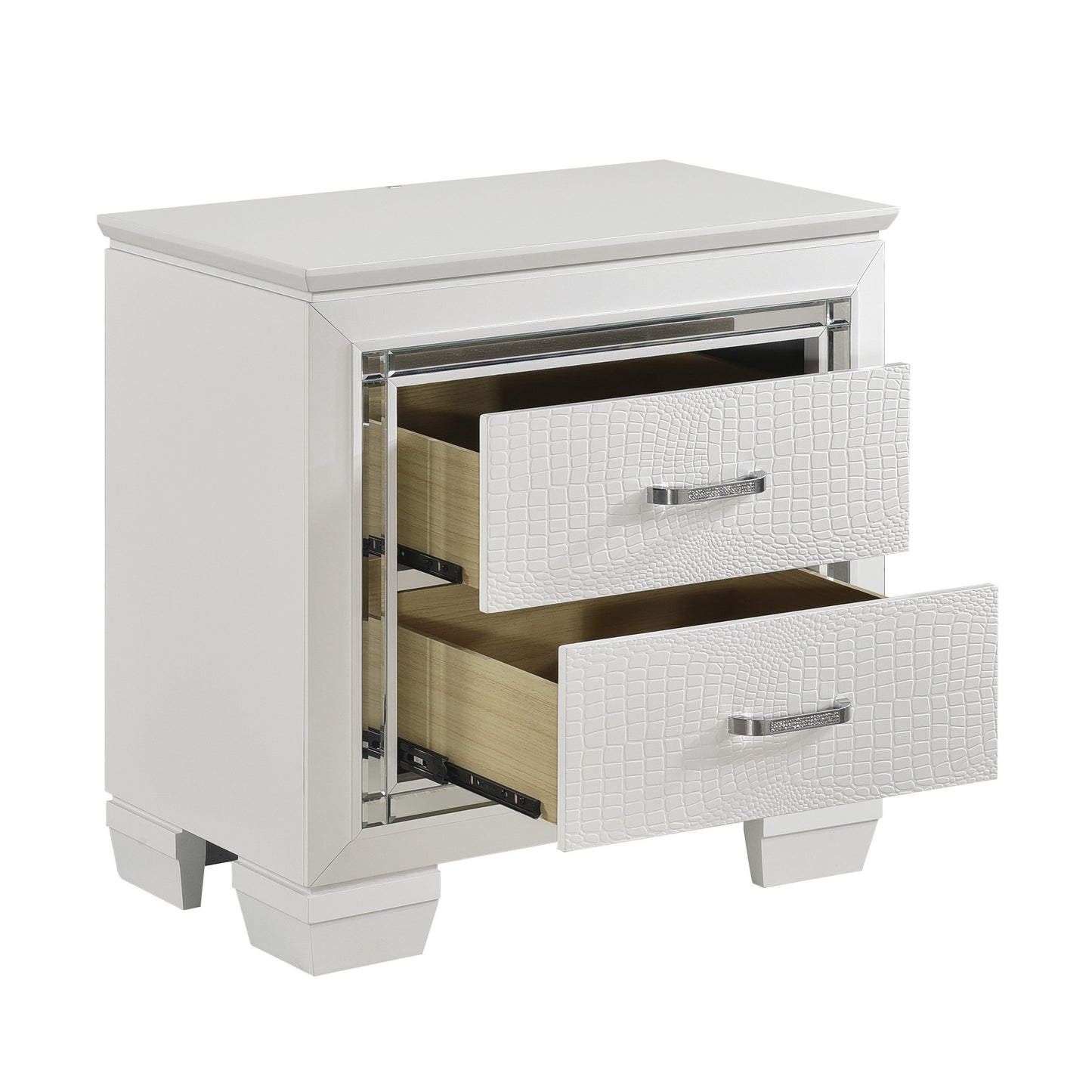 Allura White LED Upholstered Panel Youth Bedroom Set