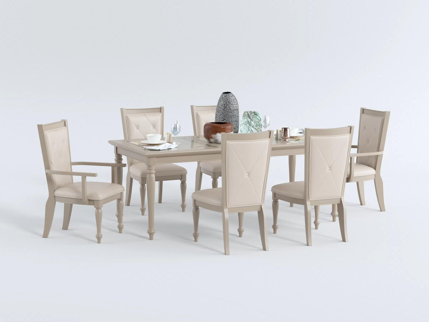 Celandine Silver Extendable Dining Set