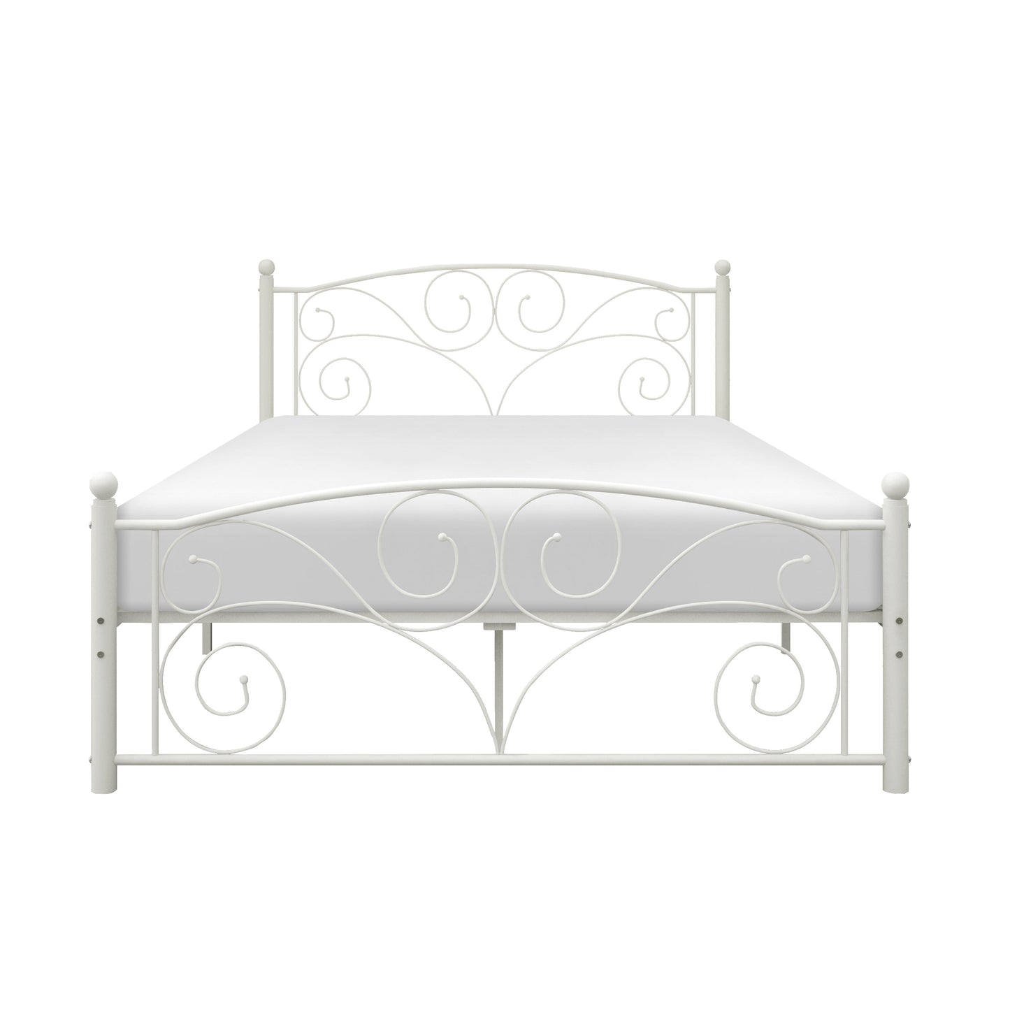 Pallina White Full Metal Platfom Bed