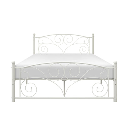 Pallina White Full Metal Platfom Bed