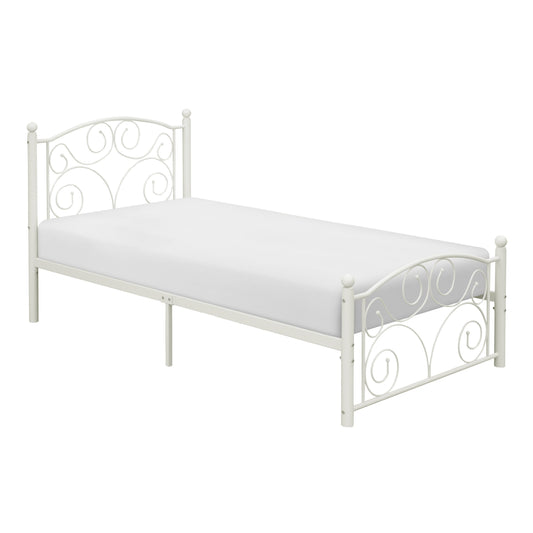 Pallina White Twin Metal Platfom Bed