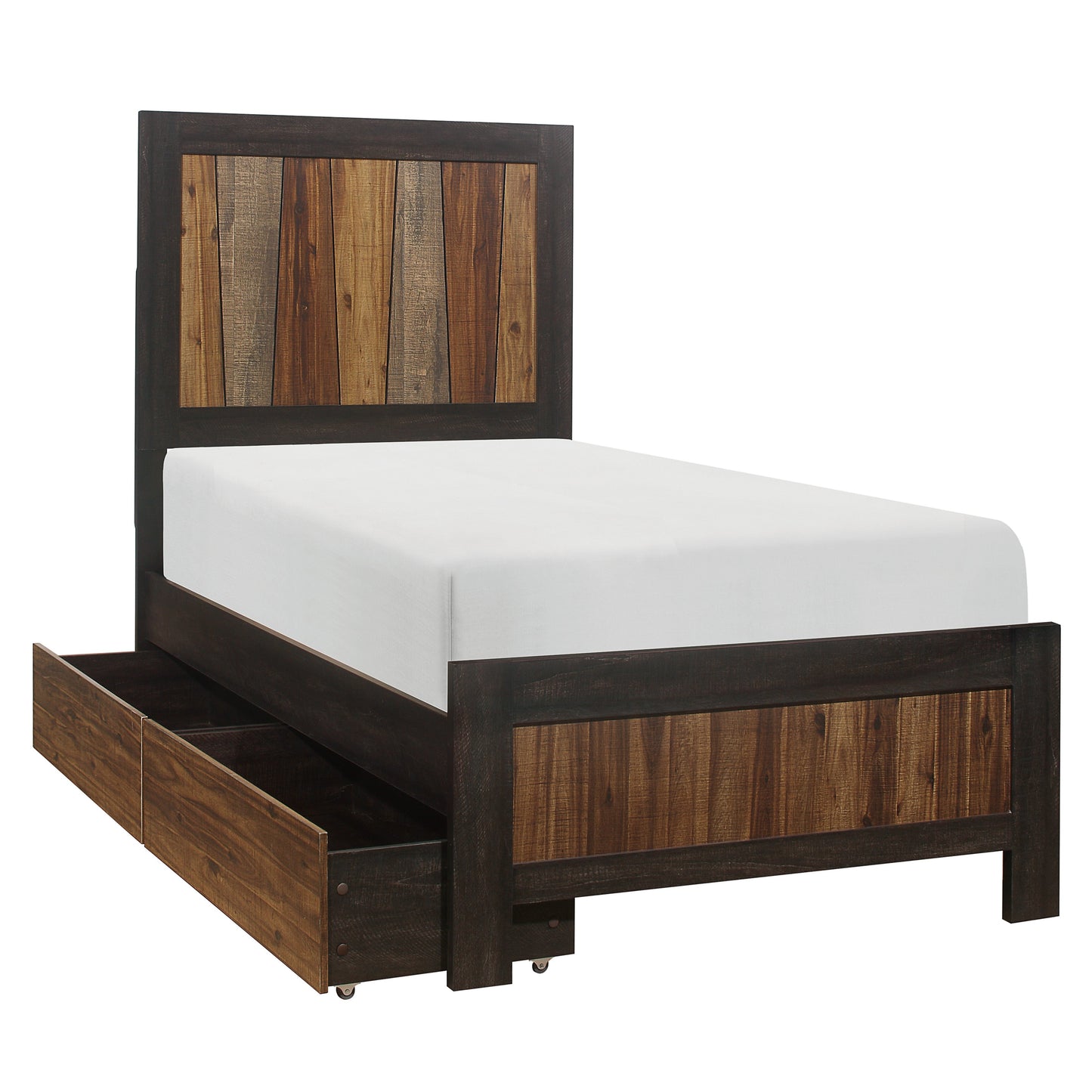 Cooper Wire Brushed Twin Storage Panel Bed