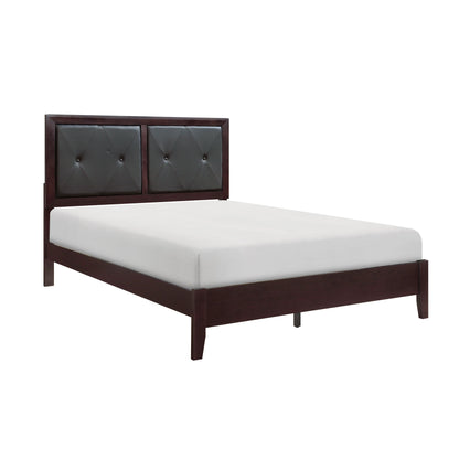 Edina Espresso Full Upholstered Panel Bed