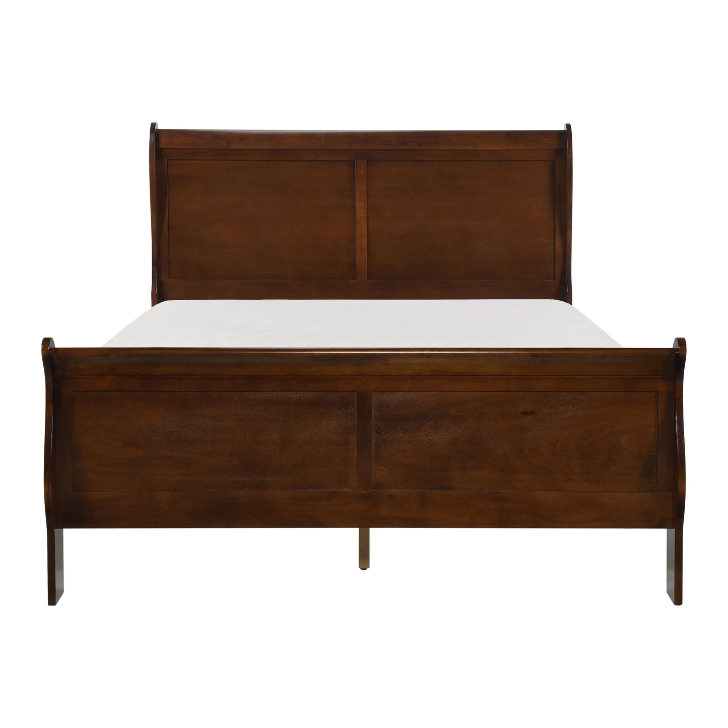 Mayville Brown Cherry Queen Sleigh Bed