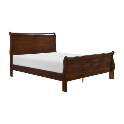 Mayville Brown Cherry Queen Sleigh Bed