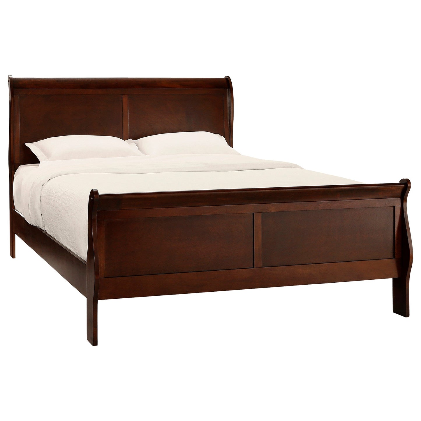 Mayville Brown Cherry Full Sleigh Bed