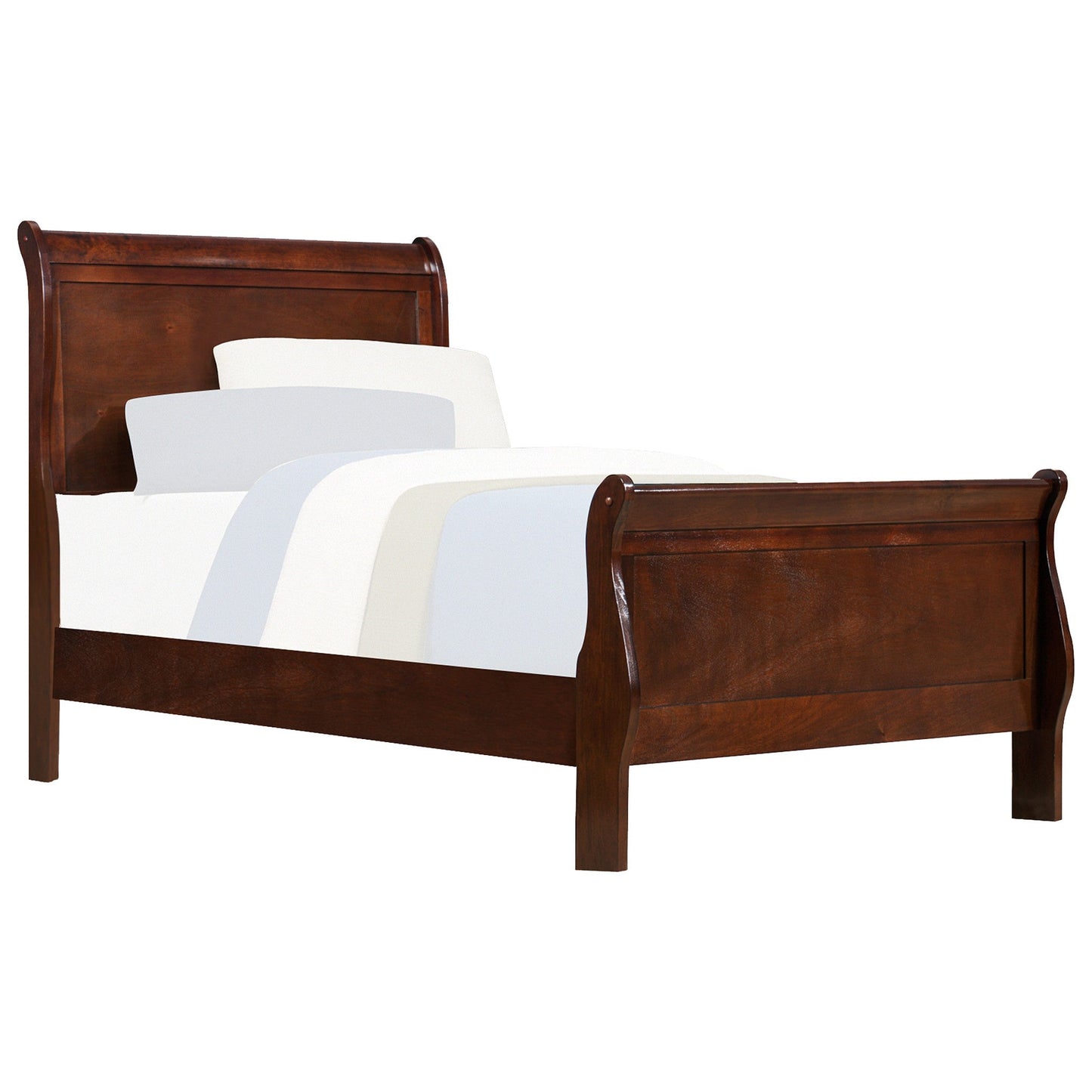 Mayville Brown Cherry Twin Sleigh Bed