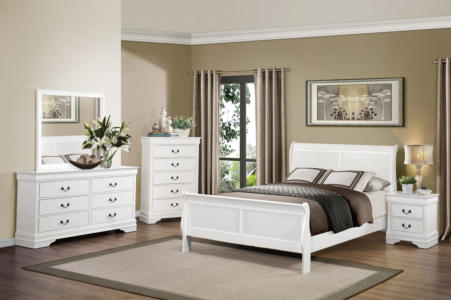 Mayville White Full Sleigh Bed