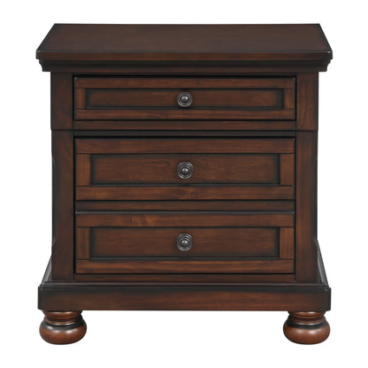 Cumberland Brown Cherry Sleigh Storage Platform Bedroom Set