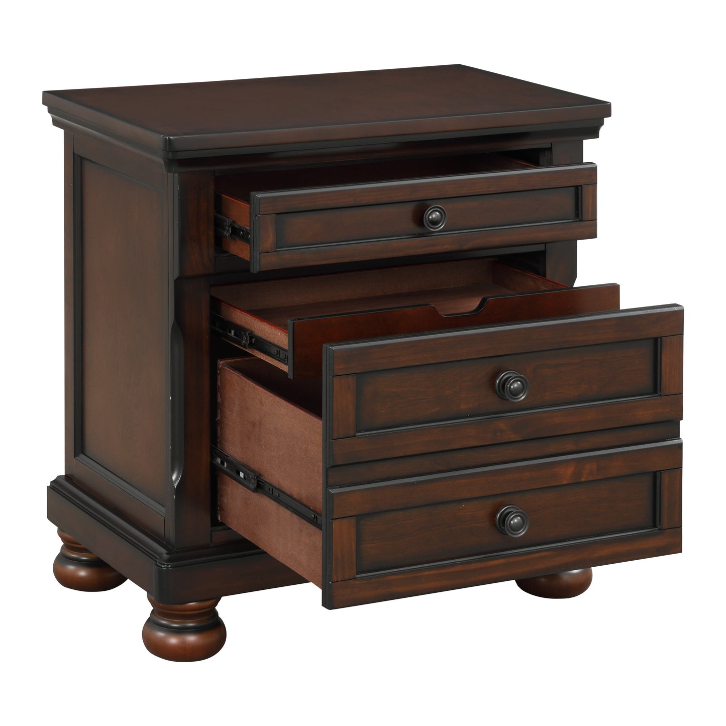 Cumberland Brown Cherry Sleigh Storage Platform Bedroom Set