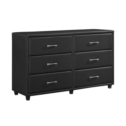 Lorenzi Black Upholstered Platform Youth Bedroom Set