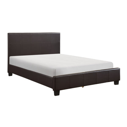 Lorenzi Dark Brown Queen Upholstered Platform Bed