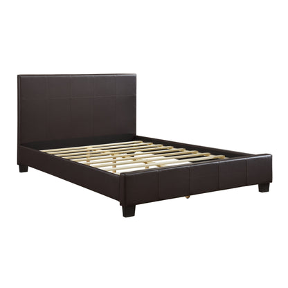 Lorenzi Dark Brown Queen Upholstered Platform Bed