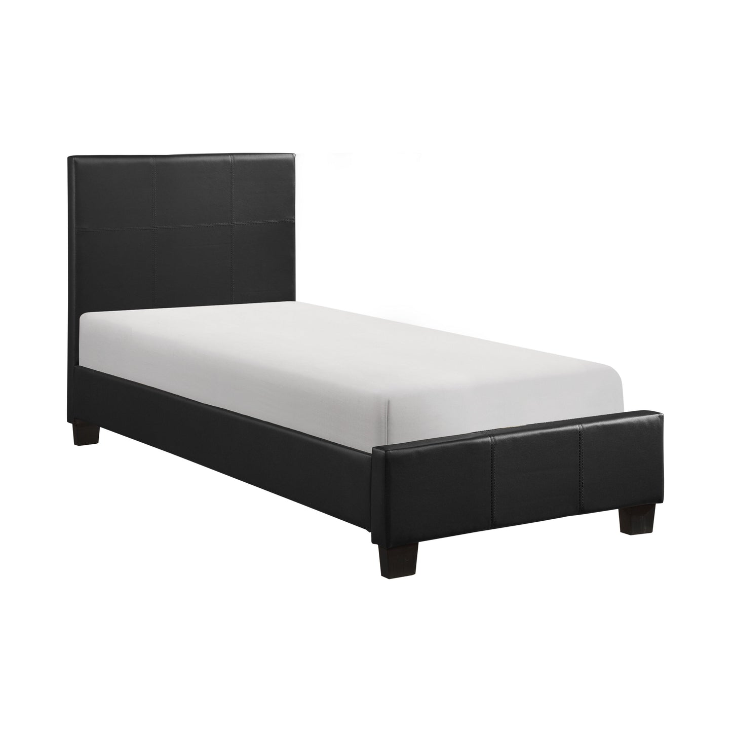 Lorenzi Black Upholstered Platform Youth Bedroom Set