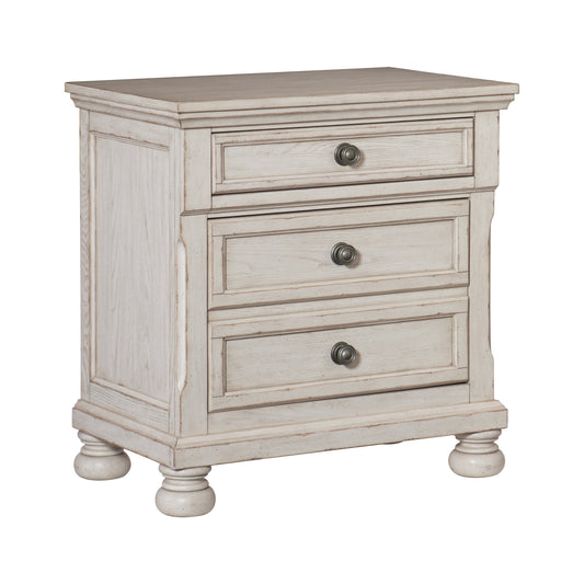 Bethel Wire Brushed White Nightstand